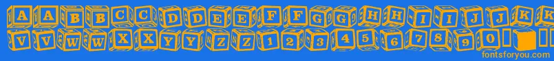 Fonte LmsLancesLetterBlocks – fontes laranjas em um fundo azul