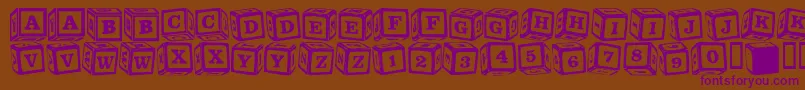 LmsLancesLetterBlocks Font – Purple Fonts on Brown Background