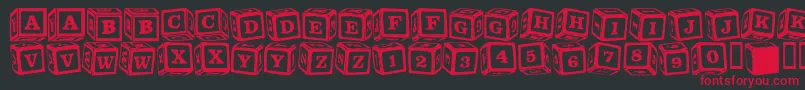 LmsLancesLetterBlocks Font – Red Fonts on Black Background