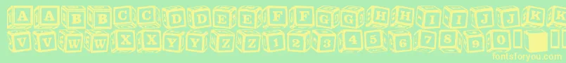 LmsLancesLetterBlocks Font – Yellow Fonts on Green Background