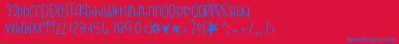 Skydunkwishes Font – Blue Fonts on Red Background