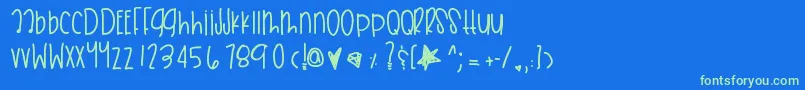 Skydunkwishes Font – Green Fonts on Blue Background