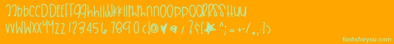 Skydunkwishes Font – Green Fonts on Orange Background