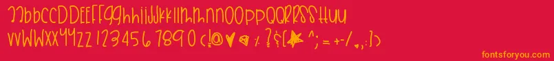 Skydunkwishes Font – Orange Fonts on Red Background