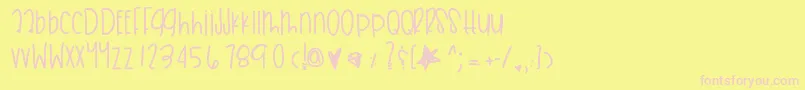 Skydunkwishes Font – Pink Fonts on Yellow Background