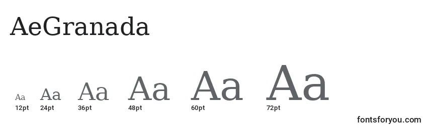 Размеры шрифта AeGranada