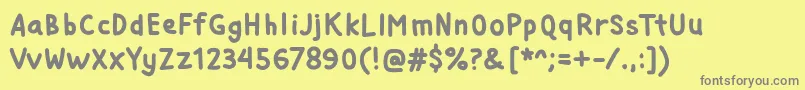 SiKancil Font – Gray Fonts on Yellow Background