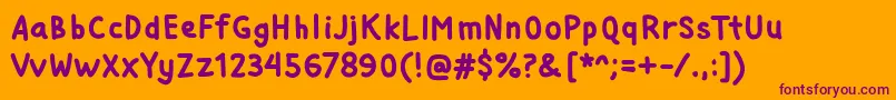 SiKancil-fontti – violetit fontit oranssilla taustalla