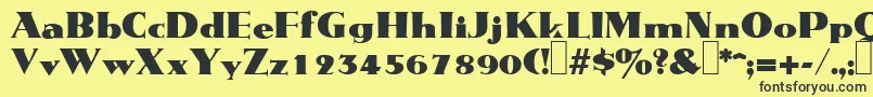 M691DecoRegular Font – Black Fonts on Yellow Background