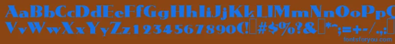 M691DecoRegular Font – Blue Fonts on Brown Background