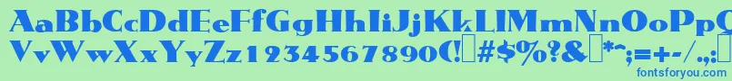 Шрифт M691DecoRegular – синие шрифты на зелёном фоне