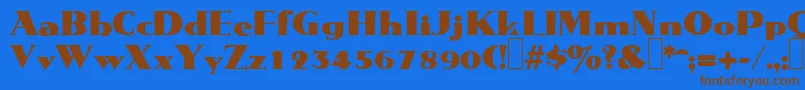 M691DecoRegular Font – Brown Fonts on Blue Background