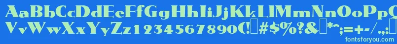 M691DecoRegular Font – Green Fonts on Blue Background