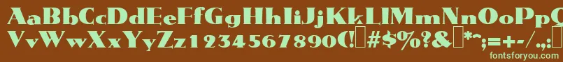 M691DecoRegular Font – Green Fonts on Brown Background