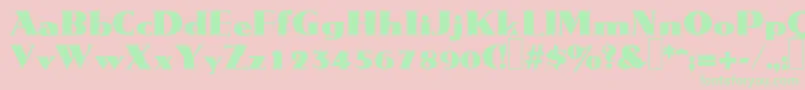 M691DecoRegular Font – Green Fonts on Pink Background