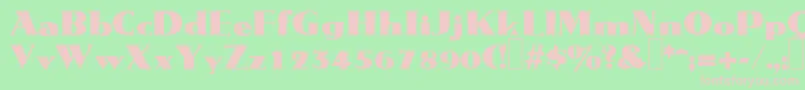 M691DecoRegular Font – Pink Fonts on Green Background