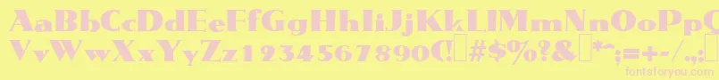 M691DecoRegular Font – Pink Fonts on Yellow Background