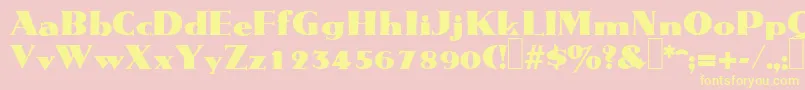 M691DecoRegular Font – Yellow Fonts on Pink Background