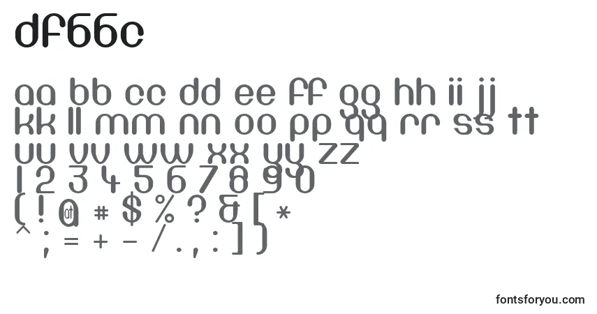 A fonte Df66c – alfabeto, números, caracteres especiais