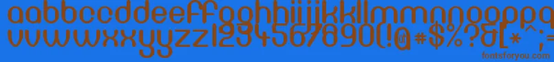 Df66c Font – Brown Fonts on Blue Background