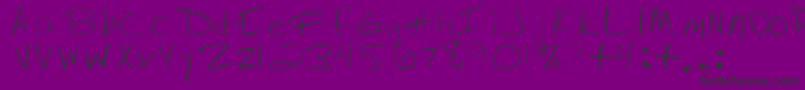 Jenhand-Schriftart – Schwarze Schriften auf violettem Hintergrund