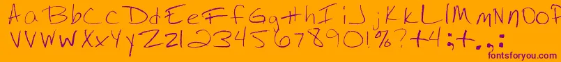 Jenhand Font – Purple Fonts on Orange Background