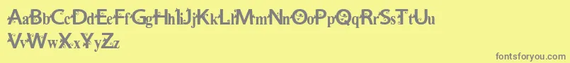 Vtks Estilosa Font – Gray Fonts on Yellow Background