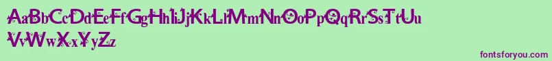 Vtks Estilosa Font – Purple Fonts on Green Background