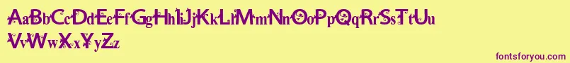 Vtks Estilosa Font – Purple Fonts on Yellow Background