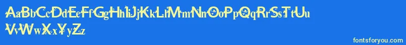 Vtks Estilosa Font – Yellow Fonts on Blue Background