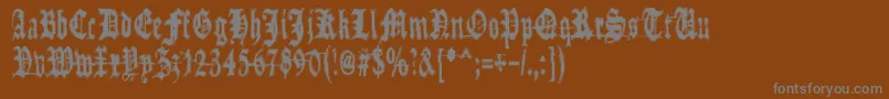 フォントMetamorphoseRequiem – 茶色の背景に灰色の文字