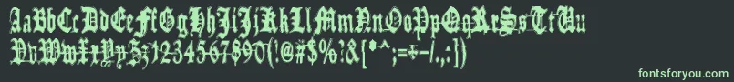 フォントMetamorphoseRequiem – 黒い背景に緑の文字