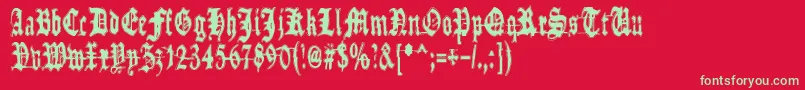 MetamorphoseRequiem Font – Green Fonts on Red Background