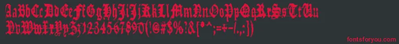 MetamorphoseRequiem Font – Red Fonts on Black Background