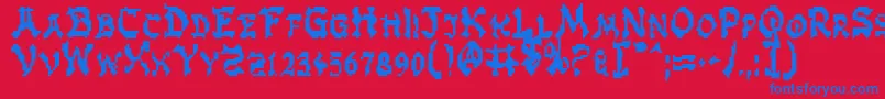 ZenMasters-fontti – siniset fontit punaisella taustalla