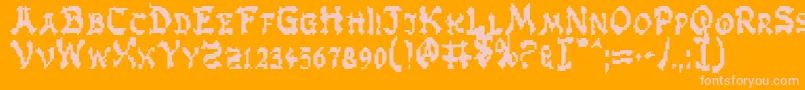 ZenMasters-fontti – vaaleanpunaiset fontit oranssilla taustalla