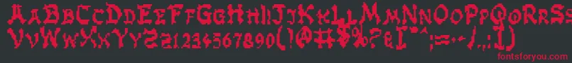 フォントZenMasters – 黒い背景に赤い文字