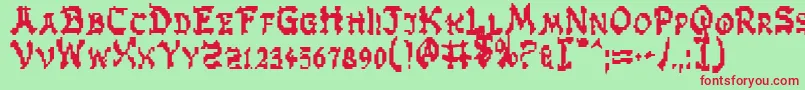 ZenMasters-fontti – punaiset fontit vihreällä taustalla