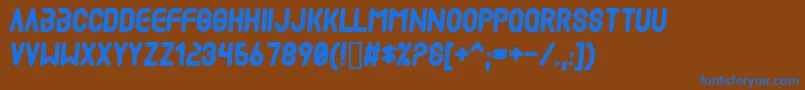 フォントMad ffy – 茶色の背景に青い文字