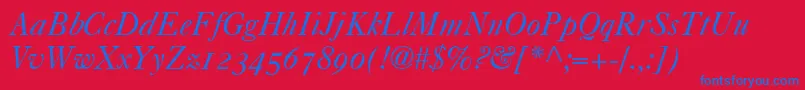 Caslon540ItalicOldstyleFigures Font – Blue Fonts on Red Background