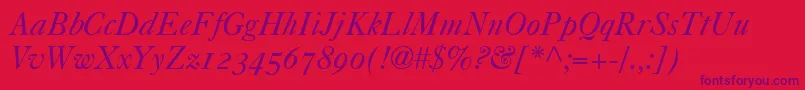 Caslon540ItalicOldstyleFigures Font – Purple Fonts on Red Background