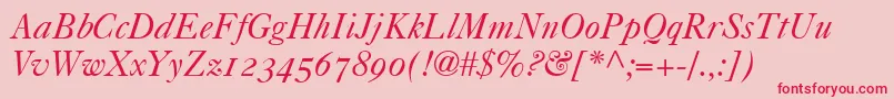 Caslon540ItalicOldstyleFigures Font – Red Fonts on Pink Background