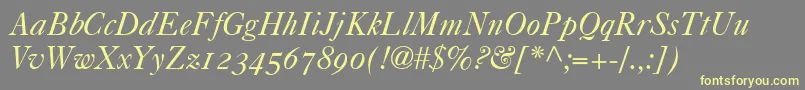 Caslon540ItalicOldstyleFigures-fontti – keltaiset fontit harmaalla taustalla