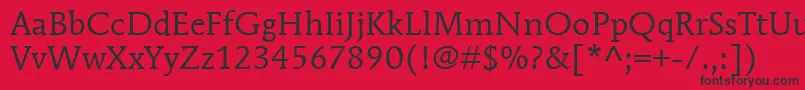 ItcMendozaRomanLtBook Font – Black Fonts on Red Background