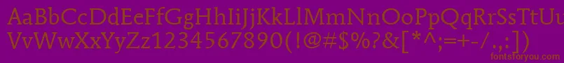 ItcMendozaRomanLtBook Font – Brown Fonts on Purple Background