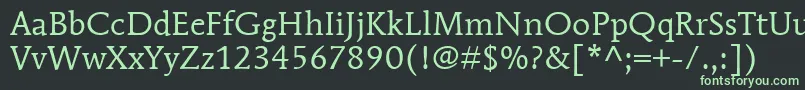 ItcMendozaRomanLtBook Font – Green Fonts on Black Background
