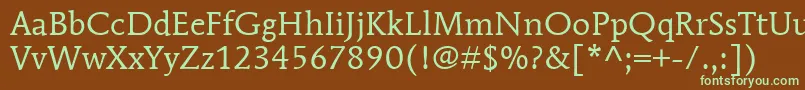 ItcMendozaRomanLtBook Font – Green Fonts on Brown Background