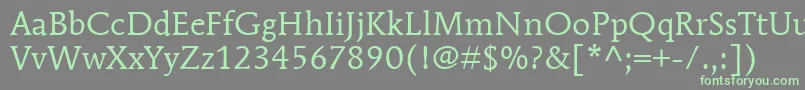 ItcMendozaRomanLtBook Font – Green Fonts on Gray Background
