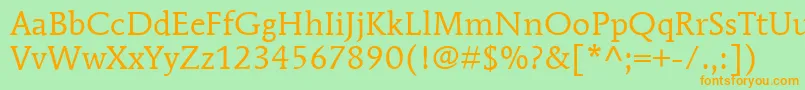 ItcMendozaRomanLtBook Font – Orange Fonts on Green Background