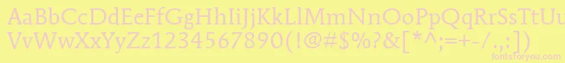 ItcMendozaRomanLtBook Font – Pink Fonts on Yellow Background